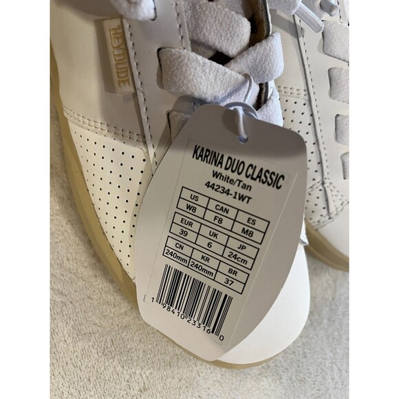 NEW Hey Dude Size 8 Karina Duo Classic White / Tan Sneaker Lace Up Women's NWT - Picture 6 of 13